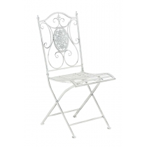 Kovová skladací židle Sibell - Bílá antik