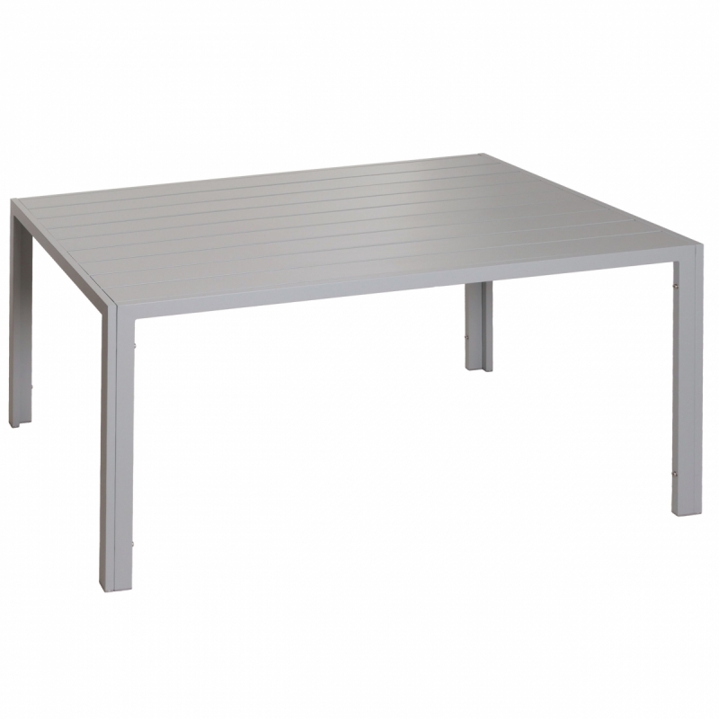 Zahradní stůl HWC-N40, hliník, 140x80cm - světle šedá