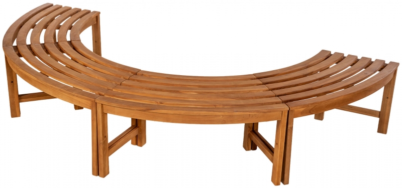 Lavice Male 250 cm půlkruhová bez opěradla - teak