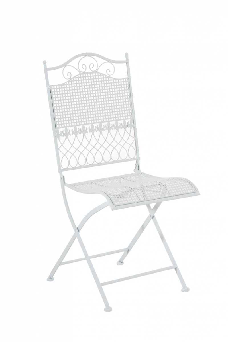 Kovová skladací židle Kiran - Bílá
