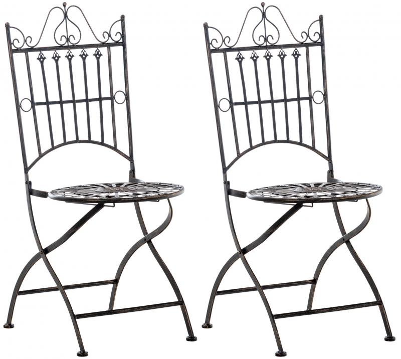 Kovová židle Sadao (SET 2 ks) - Bronzová