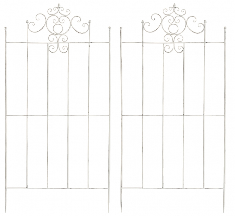 2x Mřížka na popínavé rostliny Paula - 180 x 85,5 cm - Bílá antik