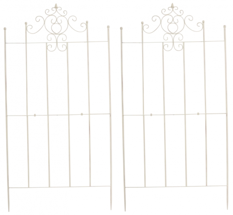 2x Mřížka na popínavé rostliny Paula - 180 x 85,5 cm - Krémová antik