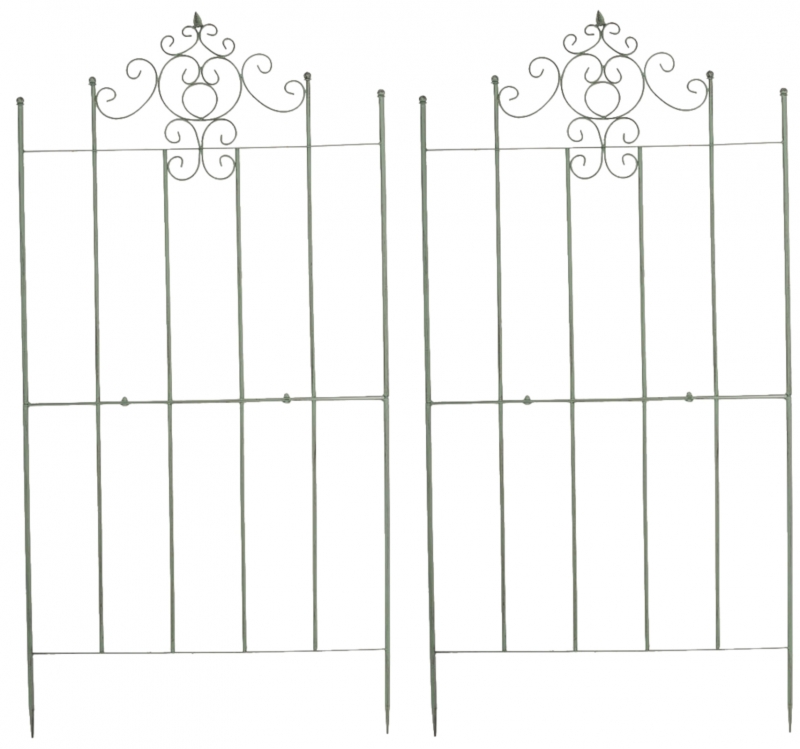 2x Mřížka na popínavé rostliny Paula - 180 x 85,5 cm - Zelená antik