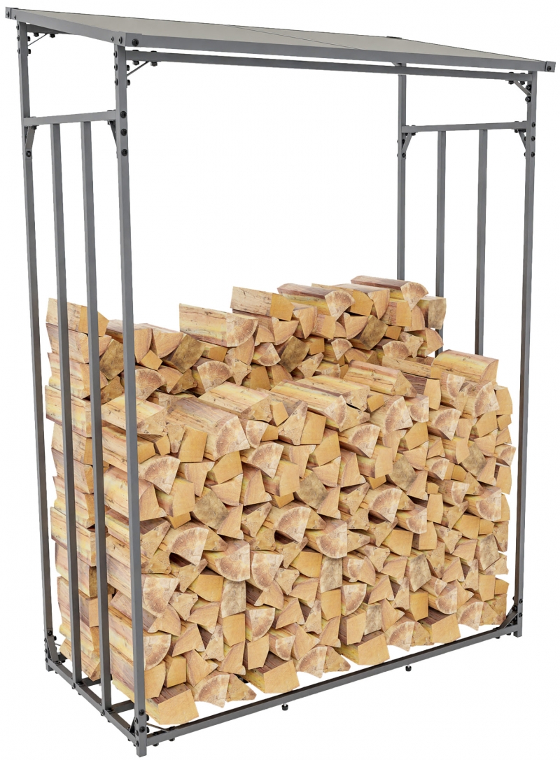 Přístřešek na palivové dřevo Ruston L - 130x70x185 cm, kov antracit
