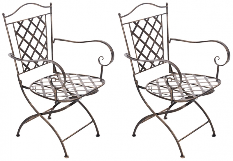 Kovová židle Adara (SET 2 ks) - Bronzová