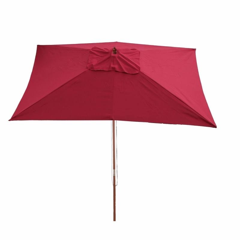 Slunečník Florida 2x3m - polyester/dřevo - bordeaux