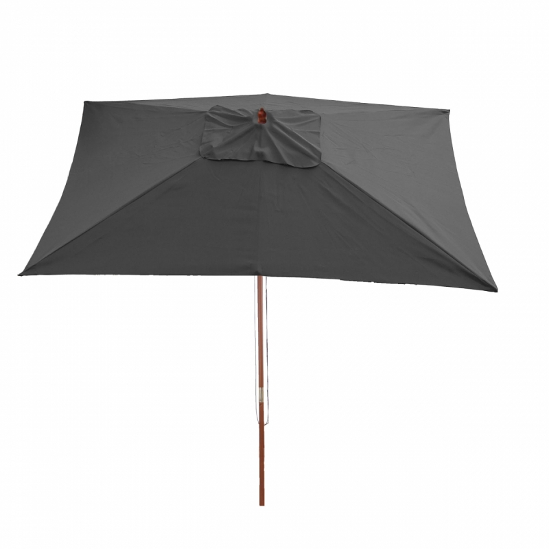 Slunečník Florida 2x3m - polyester/dřevo - antracit