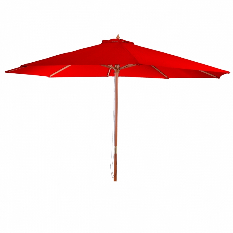 Slunečník Florida Ø 3,5m - polyester/dřevo - bordeaux