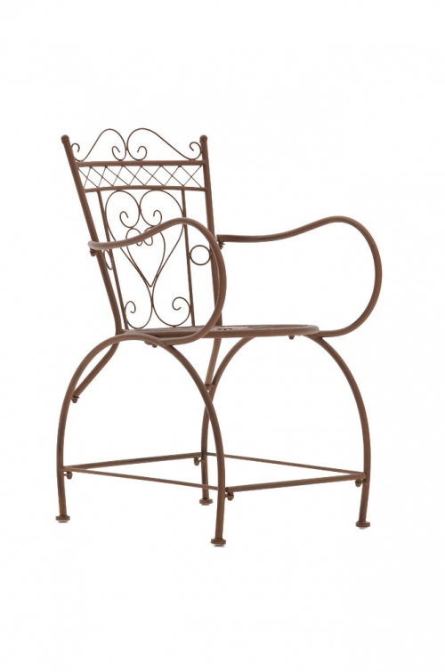 Kovová židle Sheela s područkami - Hnědá antik