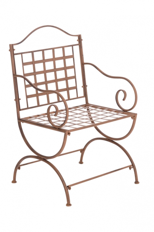 Kovová židle Lotta s područkami - Hnědá antik