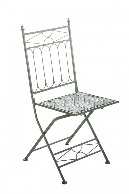 Skládací kovová židle Asina - Zelená antik