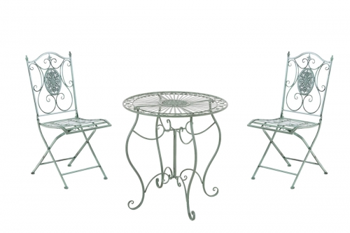 Souprava kovových židlí a stolu Aldeano (SET 2 + 1) - Zelená antik
