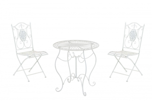 Souprava kovových židlí a stolu Aldeano (SET 2 + 1) - Bílá