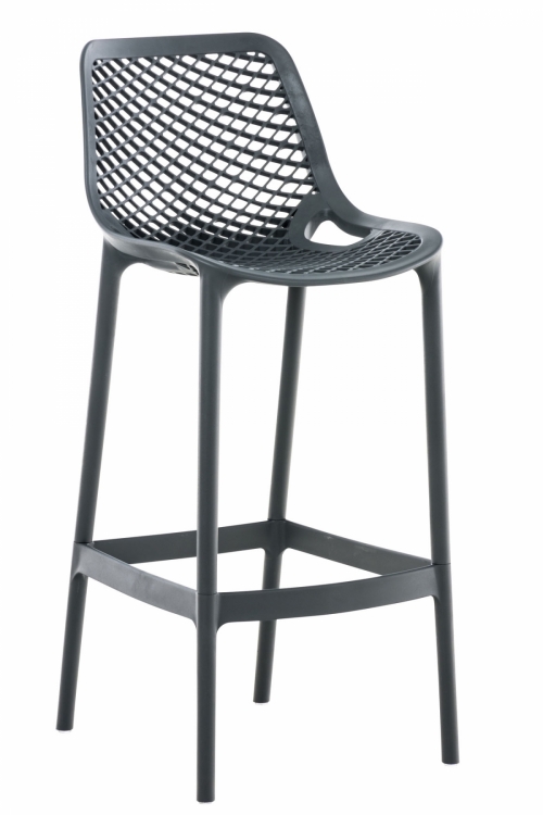 Plastová barová židle DS10778434 - Tmavě šedá