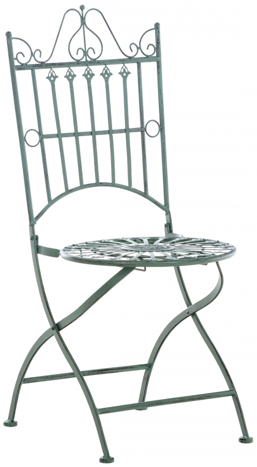 Kovová židle Sadao - Zelená antik