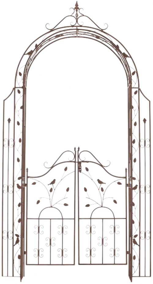 Pergola na popínavé rostliny GS22232 s brankou - Hnědá antik