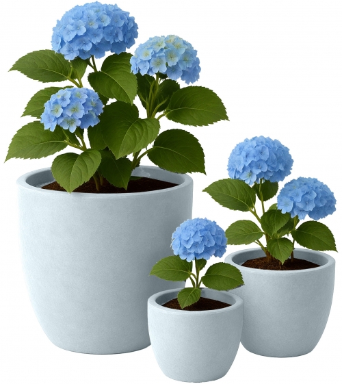Sada 3 ks květináčů 1 round - šedá