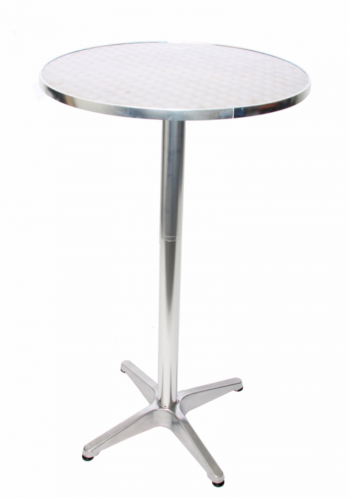Barový bistro stůl kulatý, hliník, 70 / 110cm, Ø = 60cm