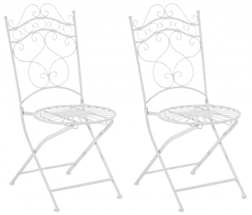 Kovová židle skládací Indra (SET 2 ks) - Bílá