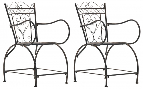 Kovová židle Sheela s područkami (SET 2 ks ) - Bronzová