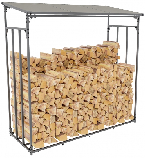 Přístřešek na palivové dřevo Ruston XL ~ 165x70x165 cm, kov antracit