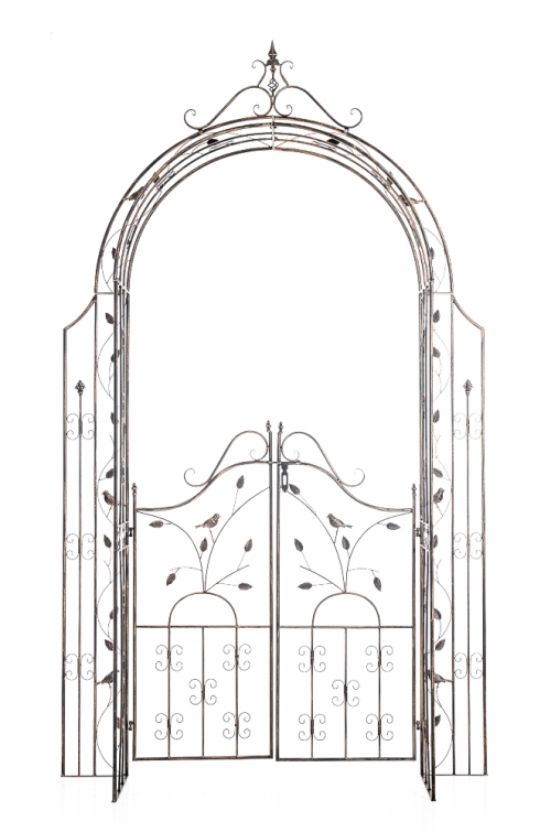 Pergola na popínavé rostliny GS22232 s brankou - Bronzová