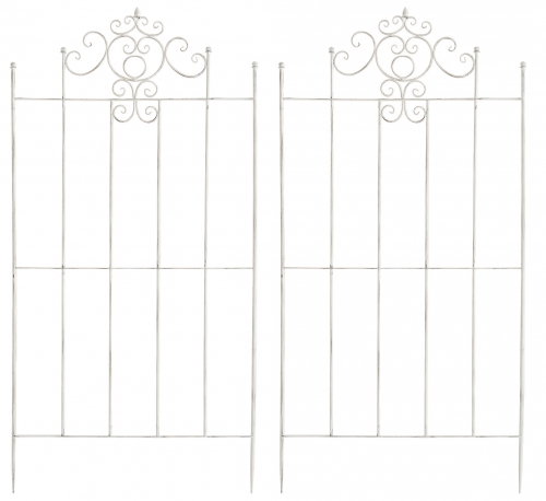 2x Mřížka na popínavé rostliny Paula - 180 x 85,5 cm - Bílá antik