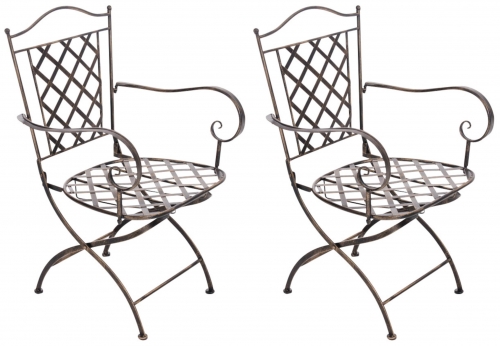 Kovová židle Adara (SET 2 ks) - Bronzová
