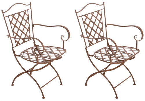 Kovová židle Adara (SET 2 ks) - Hnědá antik