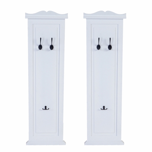 2x věšáková stěna s 3 věšáky 53016 - 109x28x3,5 cm, bílá