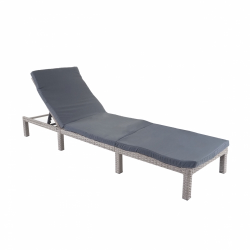 Zahradní lehátko HWC-A51 - polštáře tmavě šedé basic 5cm - šedá
