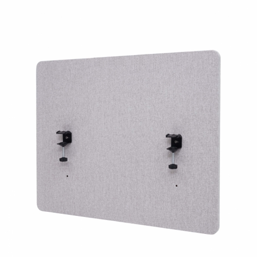 Akustický panel na stůl HWC-G75, dvoustěnná látka/textil, 60x75cm - šedá