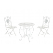 Souprava kovových židlí a stolu Aldeano (SET 2 + 1) - Bílá antik