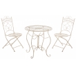 Souprava kovových židlí a stolu G11784335 (SET 2 + 1) - Krémová antik
