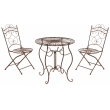 Souprava kovových židlí a stolu G11784335 (SET 2 + 1) - Hnědá antik