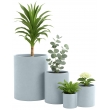 Sada 4 ks květináčů 1 round - šedá