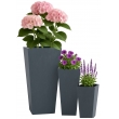 Sada 3 ks květináčů 2 square - antracitová