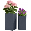 Sada 2 ks květináčů 3 square - antracitová