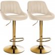 Sada 2 ks barové židle Milet koženka G - zlatá podnož - krémová