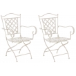 Kovová židle Adara (SET 2 ks) - Krémová antik