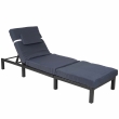Zahradní lehátko HWC-A51 - šedé polštáře premium 10cm - antracit