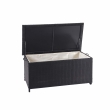 Polyratanový zahradní úložný box HWC-D88 - prémiová černá, 51x100x50cm 170l
