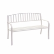 Zahradní lavička F43 2-místná - práškovaná ocel, 128 cm - Bílá