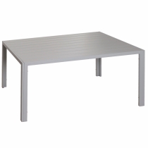 Zahradní stůl HWC-N40, hliník, 140x80cm - světle šedá
