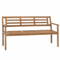 Zahradní lavička HWC-N47, 82x145x59 cm, akáciové dřevo - bez polštáře