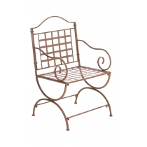 Kovová židle Lotta s područkami - Hnědá antik