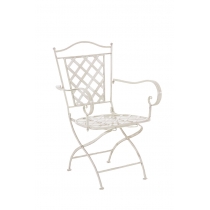 Kovová židle Adara - Krémová antik