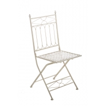 Skládací kovová židle Asina - Krémová antik