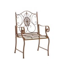 Kovová židle Punjab s područkami - Hnědá antik